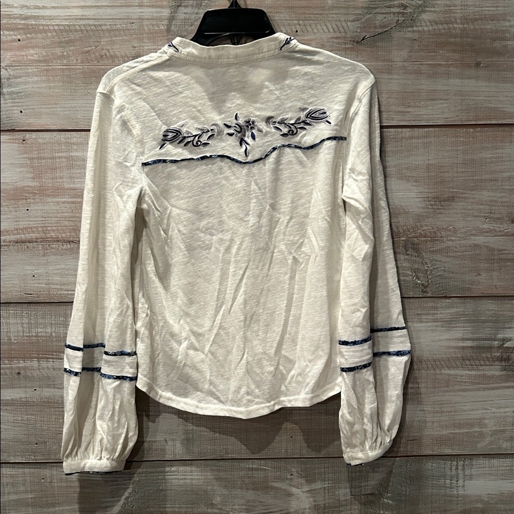 NWOT FREE PEOPLE SUNDANCE KID WESTERN HENLEY TOP size XS - Picture 8 of 11